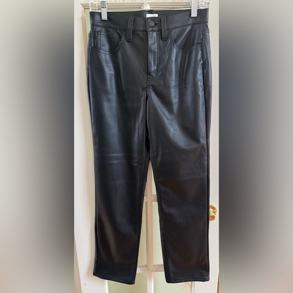 J Crew factory Black Faux Leather sz 27 Pants NWT - Picture 5 of 13